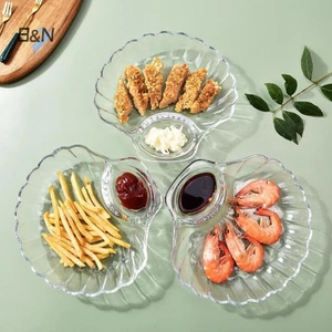 B & N 1 Đĩa Bánh Bao Trong Suốt Có Đĩa Giấm Đĩa Giấm Món Ăn Sushi Bữa Sáng Trái Cây Khô Ăn Nhẹ Đĩa khạc nhổ.