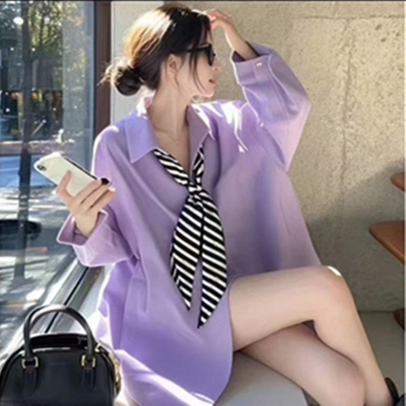 ✨Mùa Xuân 2025 Siêu Đẹp Độc Đáo Đẹp Phong Cách Phương Tây Thiết Kế Màu-Cảm Giác Nơ Áo Sơ Mi Dài Tay Nữ Mùa Xuân 25.3.26