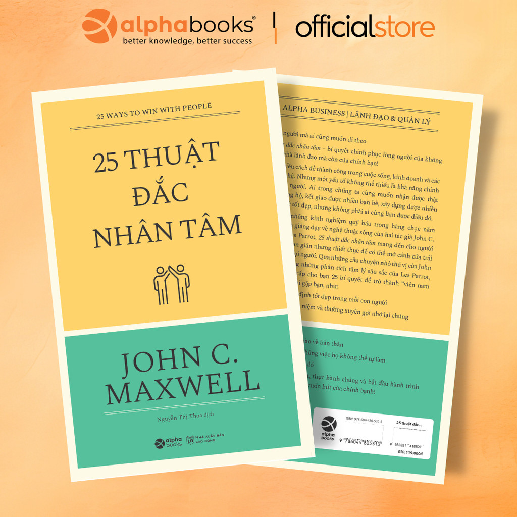 Sách - 25 Thuật Đắc Nhân Tâm - Bí Quyết Chinh Phục Lòng Người (Alpha Books)