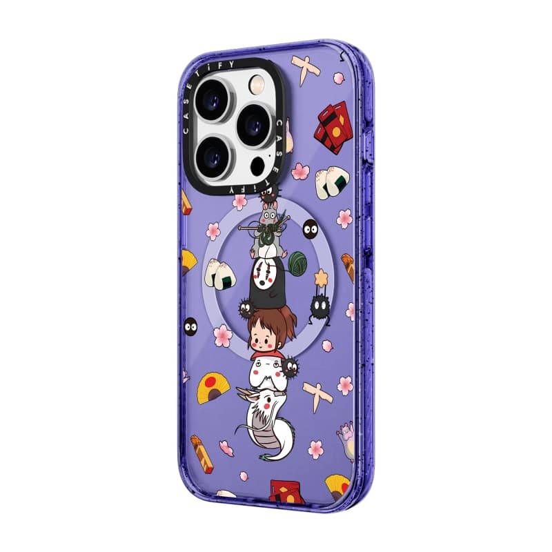 Casetify X Spirited Away Case Peri Tím Hút Từ Tính Cứng Acrylic Ốp Lưng Cho Apple IPhone 12 13 14 15 16 Pro Max Plus Có Hộp