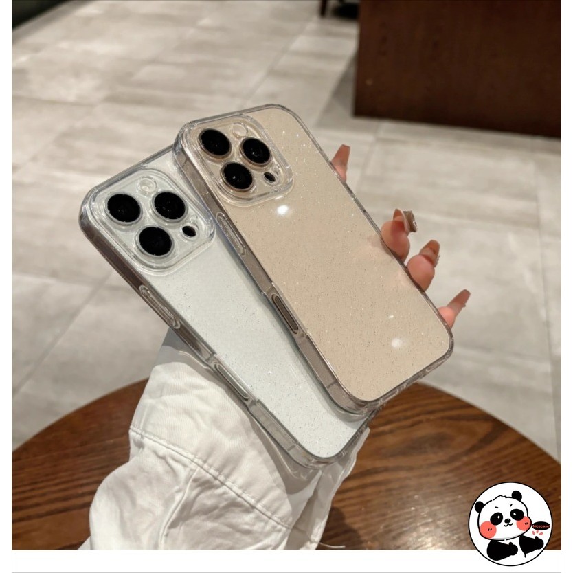 Ốp Điện Thoại Trong Suốt Lấp Lánh Cho iPhone 16E 16 Pro Max 16 15 14 Plus 13 12 11 Pro Max XR XS Max X 8 7 6 6s Plus SE3 SE2 + Ốp Lưng Sang Trọng Dễ Thương Đơn Giản Sáng Bóng Vỏ Mềm Trong Suốt