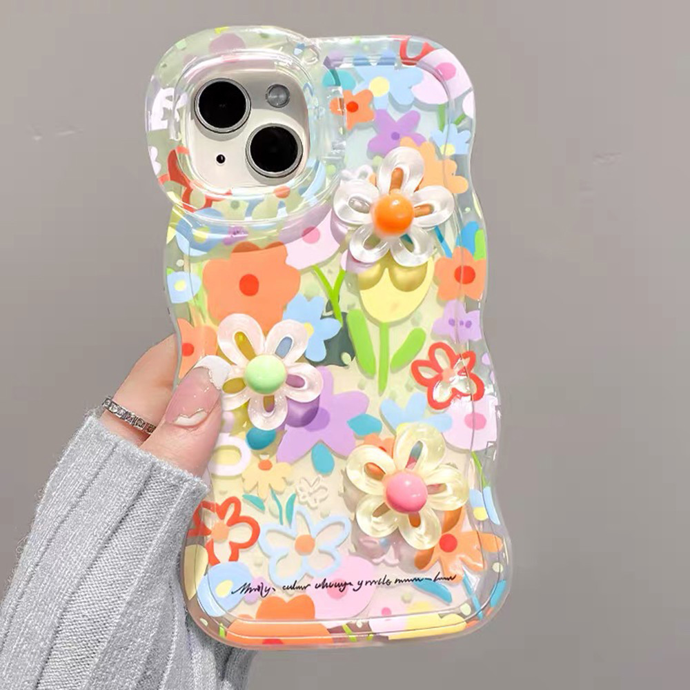Nhiều Màu Sắc Hoa Hướng Dương Sóng Hai Chiều Stealth Giá Đỡ Ốp Lưng Điện Thoại iPhone 17ProMax 16Plus 15 14 13 12 11 Vỏ Bảo Vệ Chống Sốc