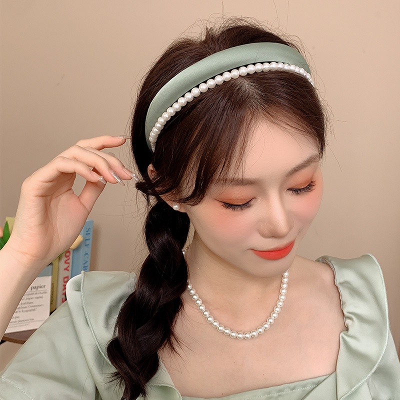 Băng đô viền rộng màu xanh lá cây - Phong cách mới cho phụ kiện tóc thời trang