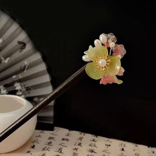 Mới Hoa Trung Quốc Kẹp Tóc Bé Gái Phụ Kiện Tóc Gỗ Đen Thủy Tinh Tóc sườn xám Phụ Kiện