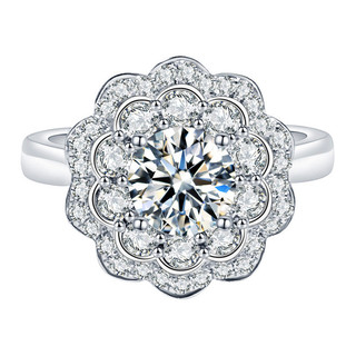 ❤ Original Hai Lớp Hoa 1 Carat Moissanite Nhẫn Nữ Trang Sức Sang Trọng