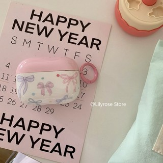 Ốp Lưng Cho AirPods 1 2 3 AirPodsPro Pro2 Apple Tai Nghe Không Dây Bảo Vệ Nhiều Màu Sắc Nơ Hồng Xanh Xanh
