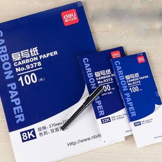 DAMAO 100 Tờ Giấy Carbon, Giấy Lau Chuyển Màu Xanh Không Carbon, Vật Dụng Tài Chính Mỏng Di Động In Hai Mặt Giấy Nhuộm Sao chép Biên Nhận