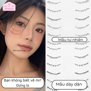 Bộ 8 cặp xăm giả mi dưới lười mascara strips Gecomo kháng nước một lần dùng G2093 G2095