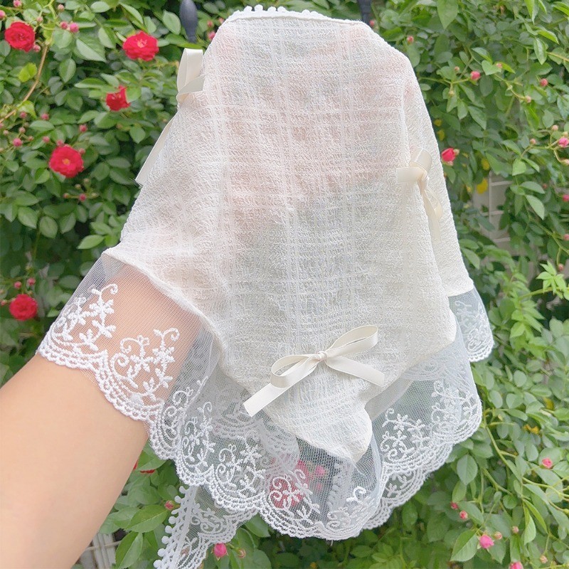 Phụ Kiện Tóc Phổ Biến - Ảnh Du Lịch Turban Bandana - Nữ Ren Nơ Tam Giác Băng Đô - Khăn Đầu Phong Cách Mục Vụ - Xuân Hè Thời Trang Pháp Ngọt Ngào