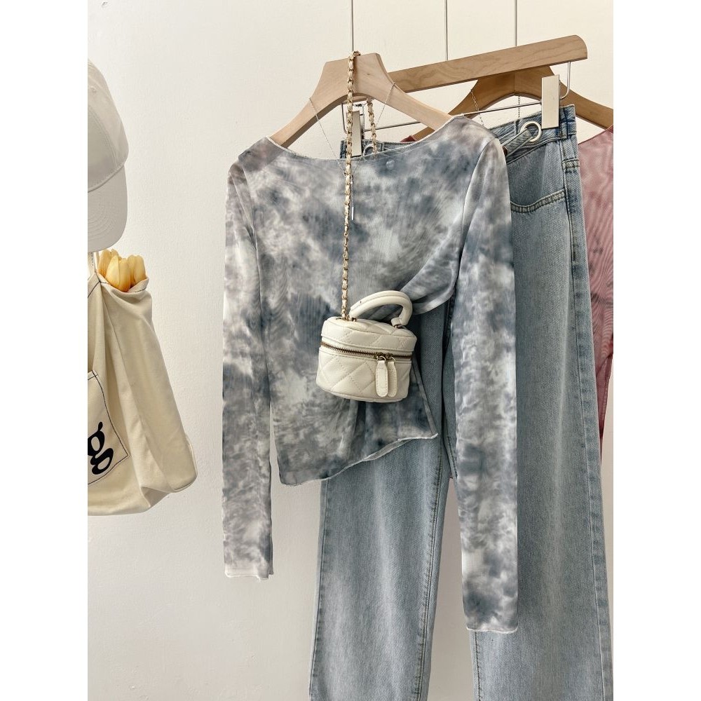 Milyfashion Slim-fit Slimer Look High-Stetch Gạc Smudge In Thiết kế dài tay Sen
