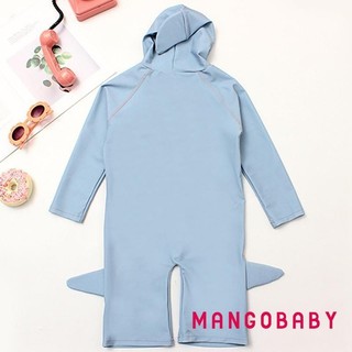 Mg-kids Bé Trai Rash Guard Tay Dài Có Mũ Trùm Đầu Cá Mập Dây Kéo Đóng Cửa Đồ Bơi Mùa Hè Đồ Bơi