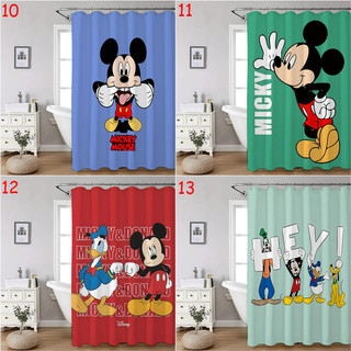 Hoạt Hình Chuột Mickey Và Chuột Minnie Màn Tắm Phòng Tắm Trang Trí Polyester Chống Thấm Nước Màn Tắm Vải Trang Trí Phòng Tắm Bộ Có Móc