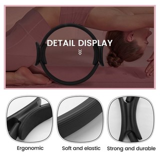Pilates Ring Magic Circle Tập thể dục Sức mạnh tập thể dục Công cụ tập Yoga-Đen