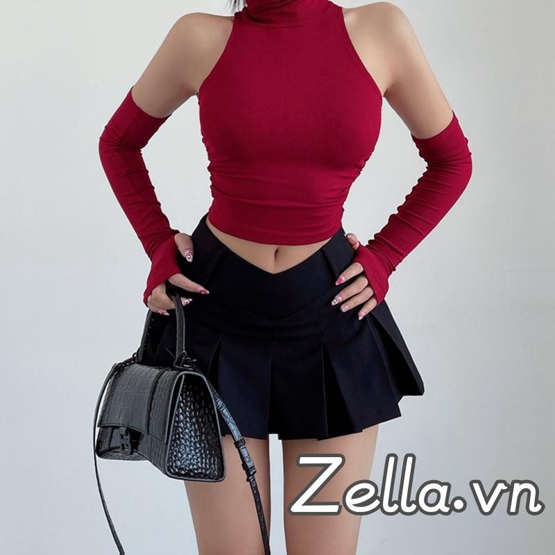 Váy Mini Nữ Màu Trơn Cao Cấp Lót Quần Short Mùa Hè Váy Xếp Ly Chữ A Thường Ngày