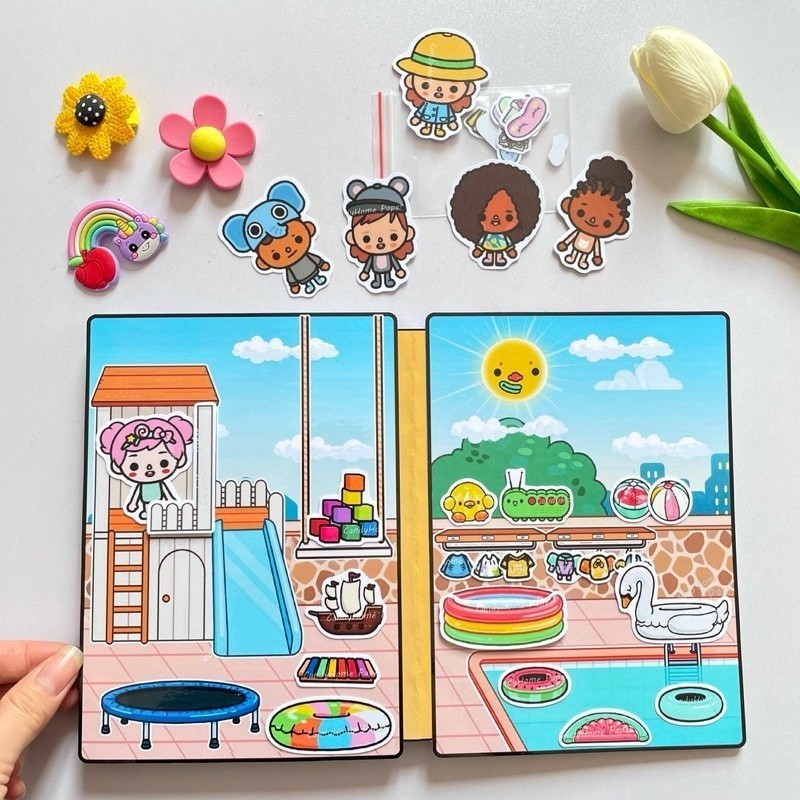 Cuốn Sách Toca Boca 2 Độc Đáo Thú Vị Dành Cho Bé squishy giấy tự làm đồ chơi sách thủ công Đồ Chơi - Squishy - Kuromi
