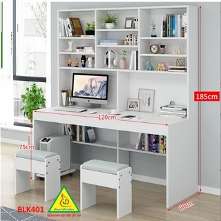 Bàn học, làm việc liền kệ gỗ MDF BLK401 - VĐ Smart Furrniture NỘI THẤT LẮP RÁP VIENDONGADV