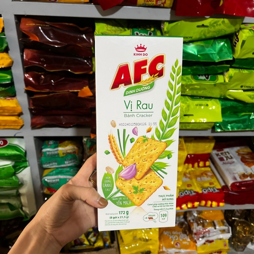Bánh cracker vị rau AFC Dinh Dưỡng hộp 172g | Shopee Việt Nam