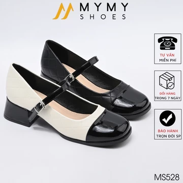 Giày cao gót quai ngang giày Mary Jane đế vuông cao gót 5p siêu êm MyMyShoes - giày cao gót MS528 giày cao gót mũi vuông