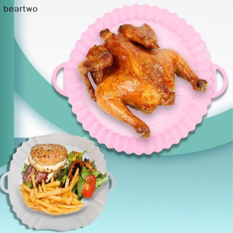 < Beartwo > Giỏ đựng nồi chiên không khí bằng silicon lót lò nướng an toàn chống dính Phụ kiện khay nướng bánh đẹp