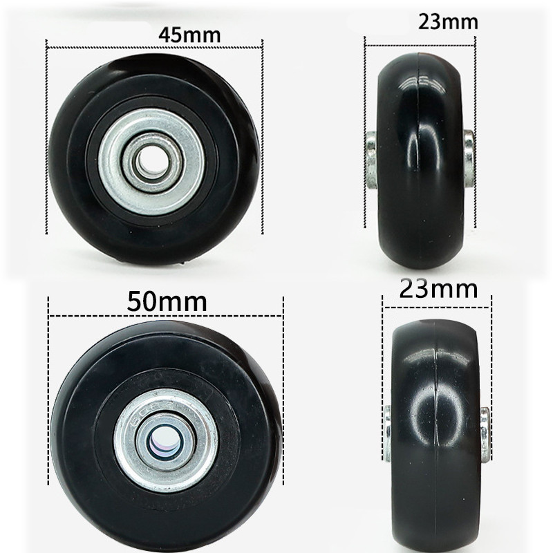 Bánh xe vali, Vòng bi kim loại chất lượng cao 45 * 23mm, 50 * 23mm，Siêu mịn, siêu chịu tải, im lặng và chống mài mòn