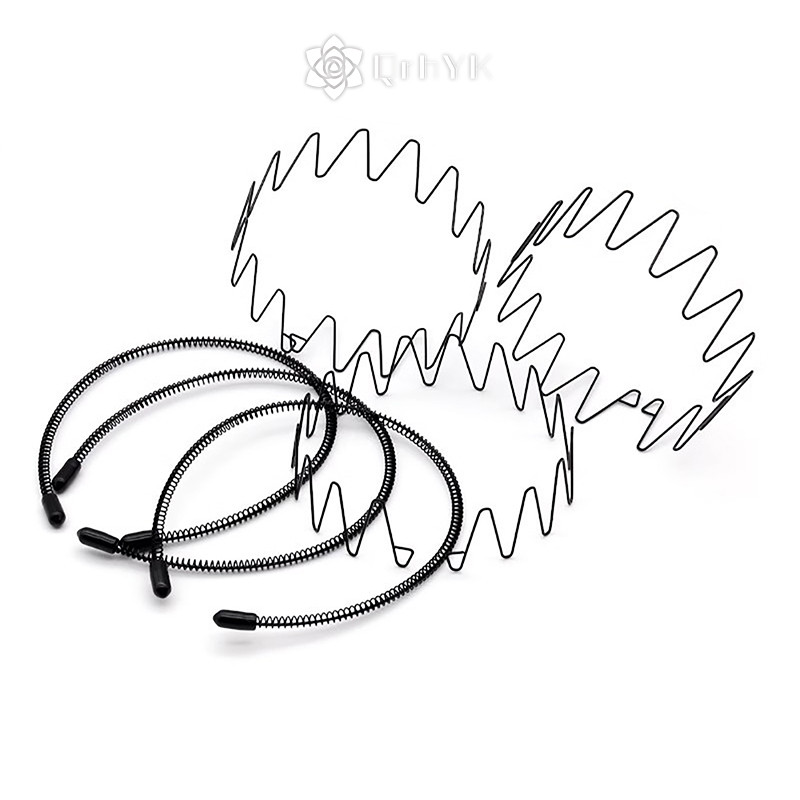 Qrhyk Kim Loại Dành Cho Nam Nữ Unisex Sóng Đen Mùa Xuân Thể Thao Vòng Kẹp Đơn Giản Phụ Nữ Phụ Kiện Mới
