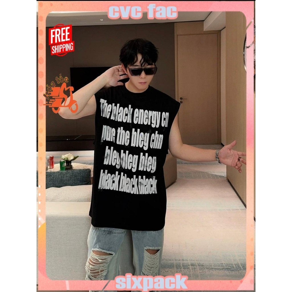 Áo thun Tanktop Cổ tròn in THE BLACK BLEG ICVCVNI Unisex