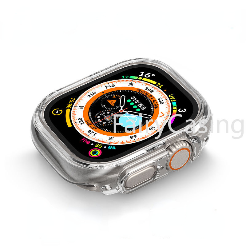 Ốp lưng trong suốt S11 cho Apple Watch Ultra 2 49mm series 9 8 7 45mm 41mm 44mm 40mm 44 45 mm Khung trong suốt toàn diện cho iwatch 8 4 3 5 se 6 7 49 mm Vỏ trong suốt