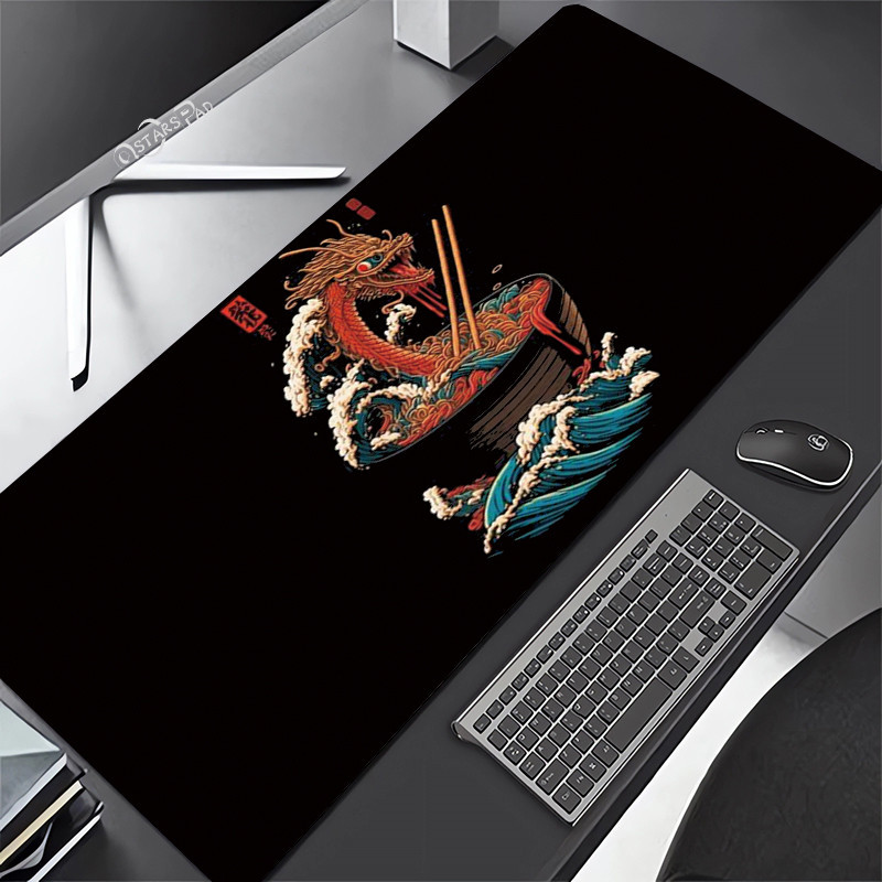 Miếng Lót Chuột Mèo Nhật Bản Lớn 90x40cm Thảm PC Kawaii Để Bàn Thảm Chuột Đen Nhật Bản Shiba Inu Văn Phòng Cao Su Miếng Lót Bàn Phím Phụ Kiện Trò Chơi