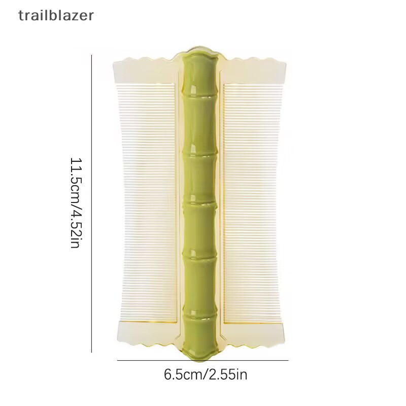 Trailblazer Ướt Khô Tóc Detangling Lược Tre Lược Lược Lược Chấy Hai Mặt Siêu Dày Răng Để Loại Bỏ Gàu Da Đầu Làm Sạch Mới