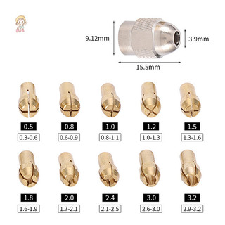 TWE 10 / 11 Chiếc Mũi Khoan Collet Chuck Đường Kính 0,5-3,2mm Chân 4,8mm Đồng Chucks Cho Dụng Cụ Xoay Dụng Cụ Điện Phụ Kiện VN