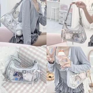 Túi đeo vai nữ GUSTAVA, Bưu thiếp huy hiệu Hiển thị Túi Lolita Ita dễ thương, Cửa sổ trong suốt tinh tế Túi xách nữ phong cách Nhật Bản Y2k