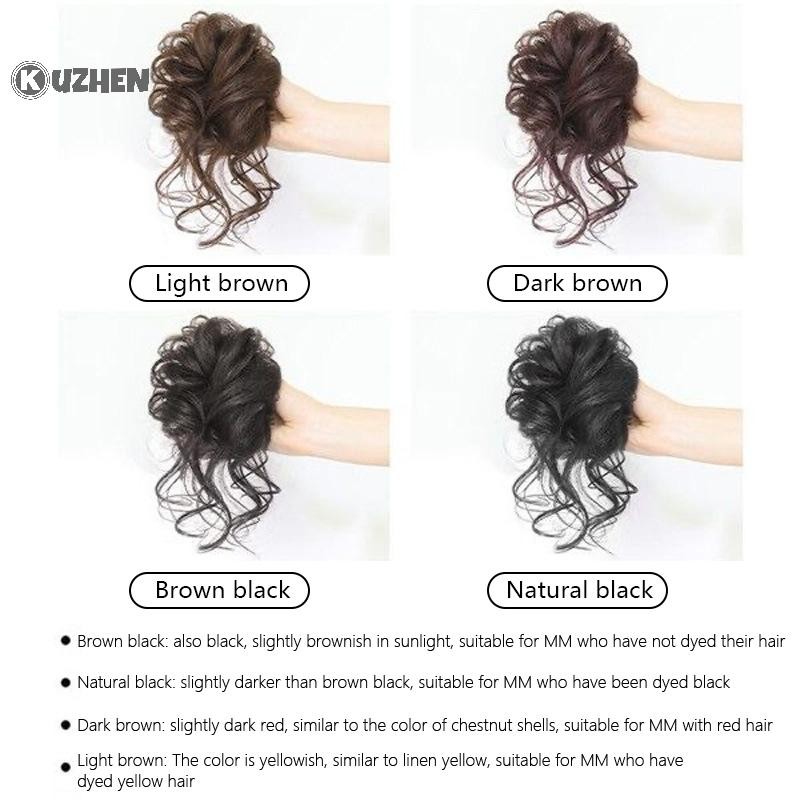 Kuzhen Tổng hợp xoăn Bun lộn xộn Móng vuốt Chignon Kẹp tóc đàn hồi Scrunchies Hairpieces: 60-100 Nhân vật HOT