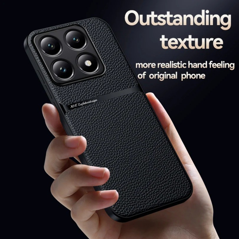 Ốp Da Cho Xiaomi 14T Pro 13T 11T 10T Pro Xe Ô Tô Từ Tính Giá Đỡ Sạc Không Dây Vỏ Điện Thoại Xiaomi14TPro