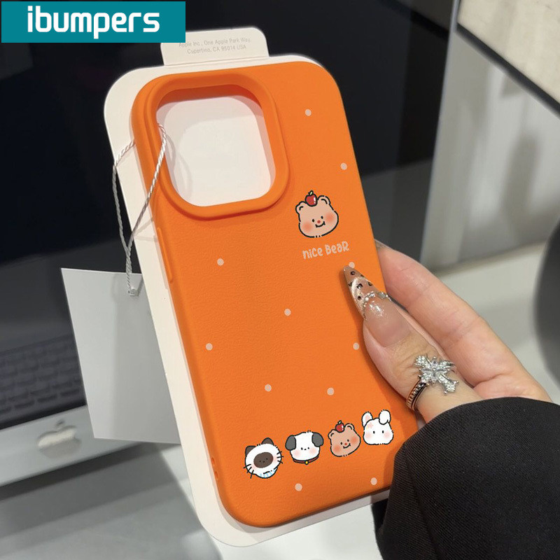 ibumpers Ốp Lưng IPhone Dễ Thương Đơn Giản Hoạt Hình Họa Tiết Động Vật Cho IPhone 16 15 14 12 13 11 Pro Max IP 7 8 Plus X XS XR Ốp Điện Thoại Mỏng Silicon Mềm Da Họa Tiết