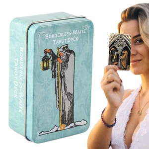 Borderless-waite Tarot Decks Tiếng Anh Tarot Cards Oracles Deck Bói toán cho bé gái Bảng bàn Trò chơi Fate Telling Party Favor wipqsvn