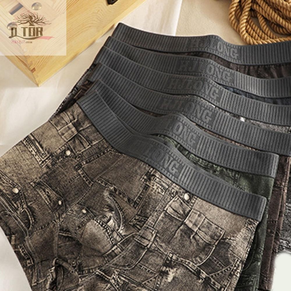 Nam Mỏng Boxer Quần Đùi In Hình Gợi Cảm Thoáng Khí Thoải Mái Quần Lót Nối