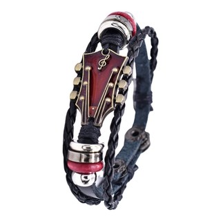 KRA Unisex Punk Rock Guitar Vòng Tay Giả Da Bện Dây Đeo Tay Có Thể Điều Chỉnh Dây Đeo Tay Phụ Kiện Dành Cho Người Yêu Âm Nhạc
