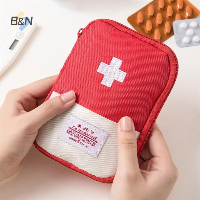 B & N 1 Túi đựng thuốc di động Bộ dụng cụ sơ cứu du lịch Túi đựng thuốc Túi lưu trữ Bộ dụng cụ sinh tồn Hộp thuốc Cắm trại khẩn cấp ngoài trời.