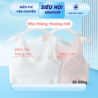 áo lót lá, áo ngực cho học sinh cấp 1 cấp 2, bra bé gái chất liệu su lụa, lót liền, nhẹ mát 2209