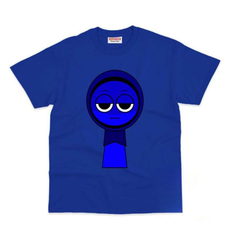 Áo thun trẻ em Incredibox Sprunki màu xanh Jevin in hình hoạt hình thời trang cho trang phục mùa hè thường ngày
