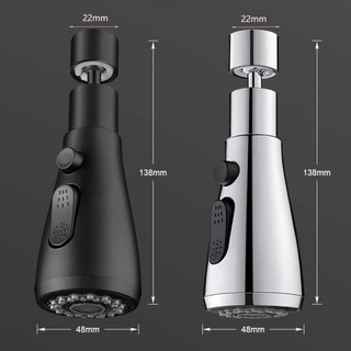 Đầu Vòi Rửa Bát Tăng Áp 3 Chế Độ Phun, Xoay 360 Độ, Sục Khí Chống Bắn, Dây Rút Tiện Lợi