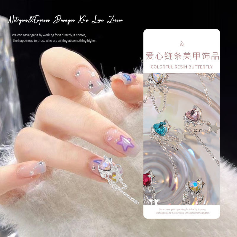 ⚝⚝Richh Trang trí móng tay kim cương giả hình ngôi sao dễ thương mới