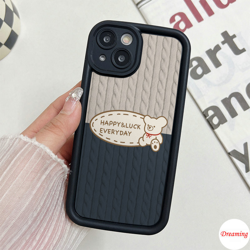 Ốp Lưng Cho Samsung Galaxy S24 S23 S22 S21 S20 Plus Ultra FE M55 M54 M51 A55 A54 A53 A52 A51 A50 A30S A73 A72 A71 A70 Thiết Kế Mắt Thiên Thần Chống Rơi Họa Tiết Xám Sọc Và Gấu