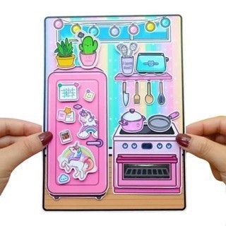 H24N Đồ chơi giấy ngồi nhà búp bê, đồ chơi giấy tocabocaTocaboca Unicos
