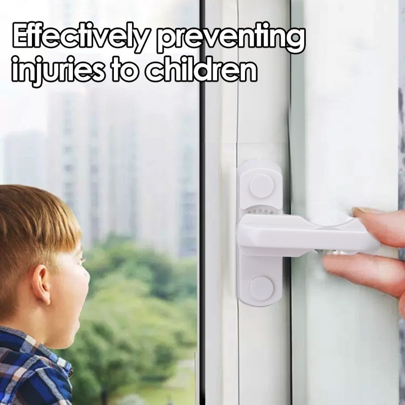 Khóa An Toàn Cửa Sổ Trẻ Em - Nút Chặn Chụp Cửa Sổ - Dễ Dàng Lắp Đặt - Khóa Trượt An Toàn An Toàn - Khóa Chống Trộm Hình Chữ T - Khóa Đóng An Toàn