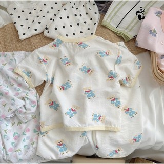 (6m-15Y) Bộ quần áo gia đình bằng vải Cotton siêu mềm mùa hè cho trẻ em bé gái bé trai Bộ đồ ngủ trẻ em thoáng khí