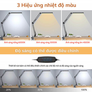 12W Đèn kẹp bàn hữu ích IKEA Mama bảo vệ mắt điều chỉnh kích thước phổ rộng cao cấp