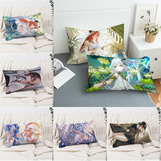 Genshin Impact Trò chơi phổ biến Alhaitham Tighnair Nilou Vỏ gối hình chữ nhật bằng vải Polyester một mặt Sofa Phòng ngủ Đệm ô tô Vỏ gối trang trí tại nhà (Không có gối bên trong)