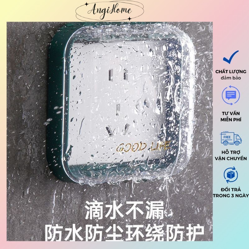 Nắp đậy che công tắc ổ điện thiết kế lỗ luồn dây cắm thông minh cao cấp 11.2x10.5cm ANGIHOME