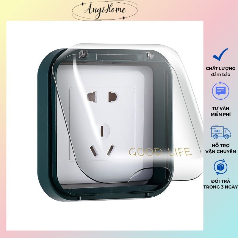 Nắp đậy che công tắc ổ điện thiết kế lỗ luồn dây cắm thông minh cao cấp 11.2x10.5cm ANGIHOME